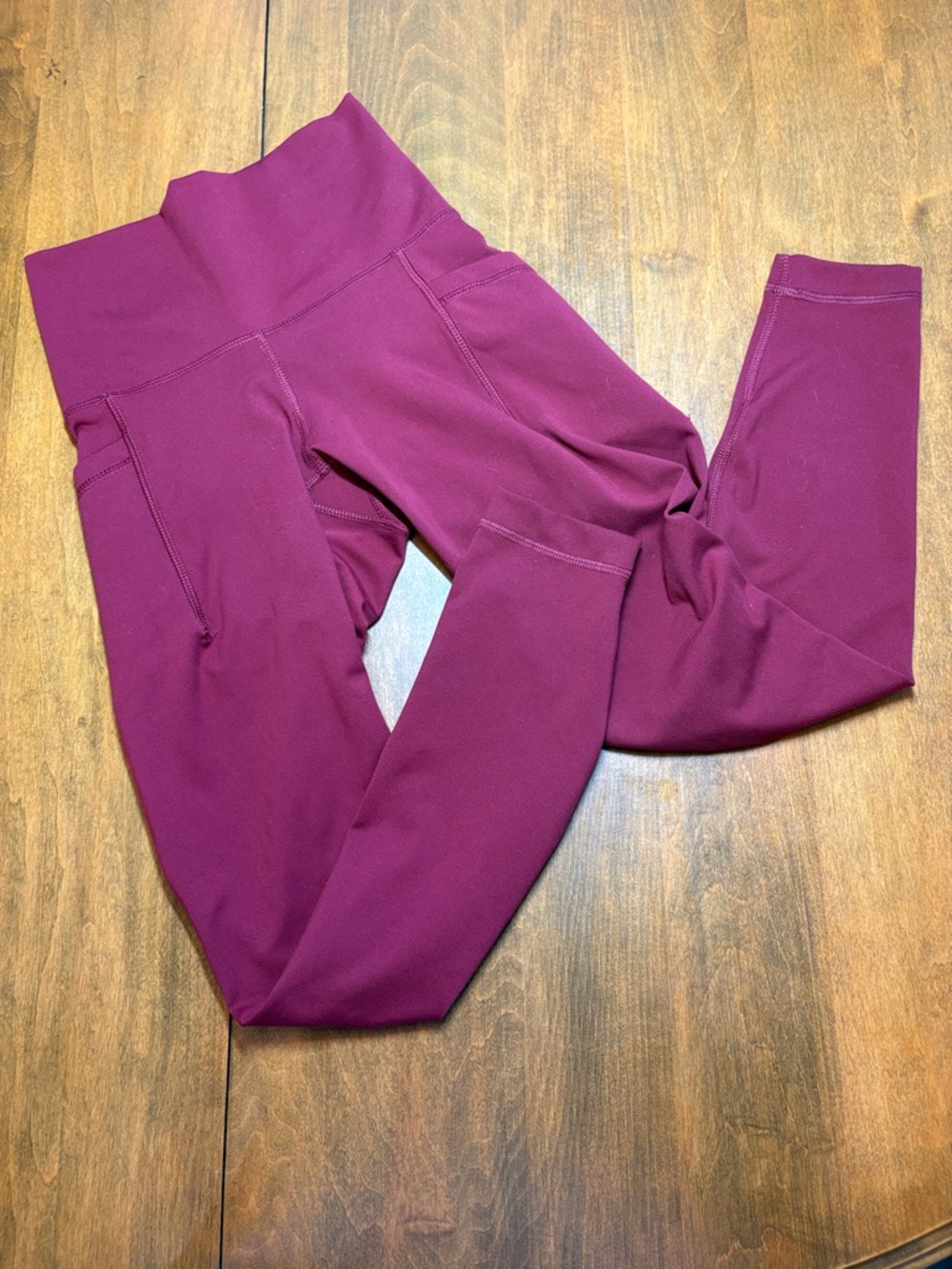 Yogalicious Luxe Performance High Waisted Leggings in Wine, XS